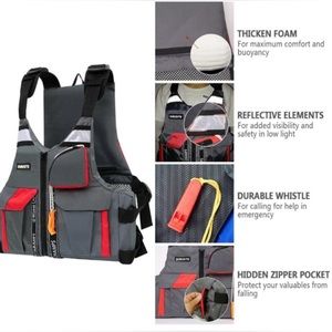 Jurasite Impact Jacket, Wakeboard Vest for Fishing Sailing Surfing Boating New